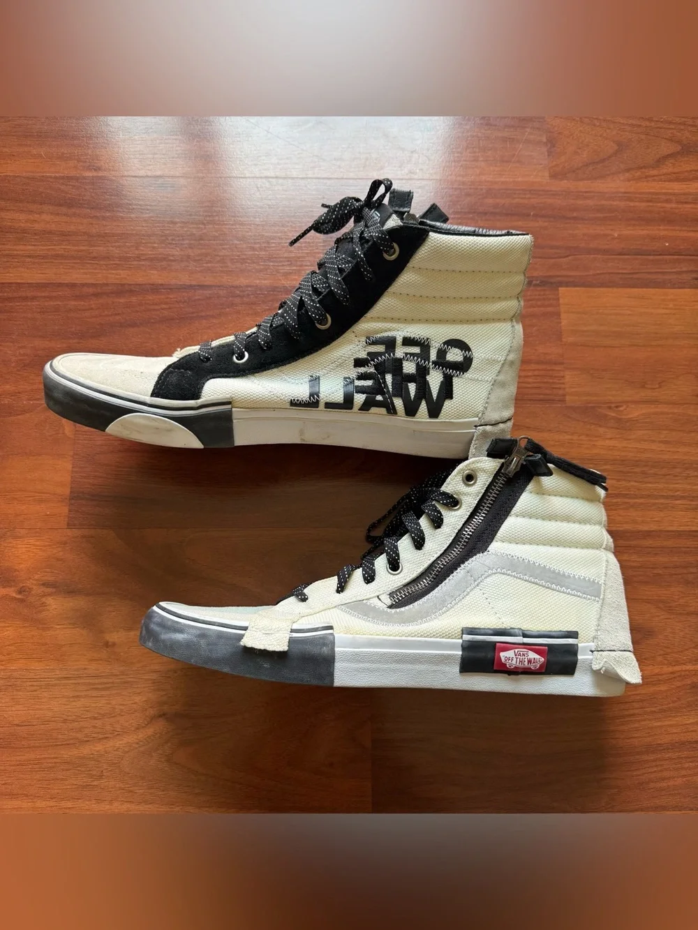 Vans Sk8-Hi Reissue CAP 'Reflective' sneakers size 11.5 white black skate shoes
